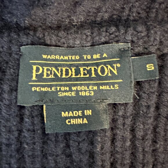 Pendleton Southwestern 100% Lams Wool Chunky Knit Zip Cardigan Sweater Women S - Picture 12 of 15